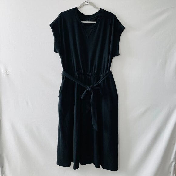 Who What Wear Womens Black Pocket Belted Classic Minimalist A-Line Dress Size XL - Picture 1 of 9